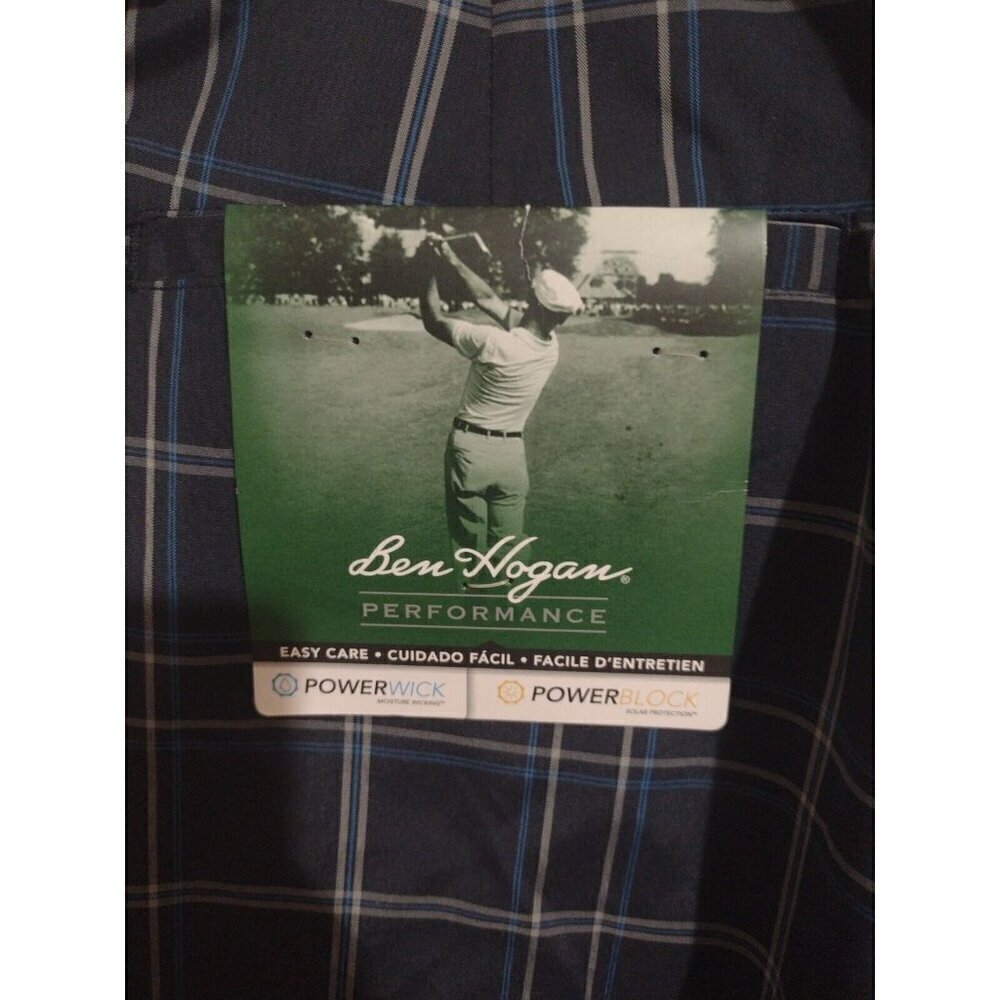 NWT Ben Hogan Men’s Performance Stretch Golf Navy Blue Plaid Shorts SZ 40 New - Picture 2 of 11